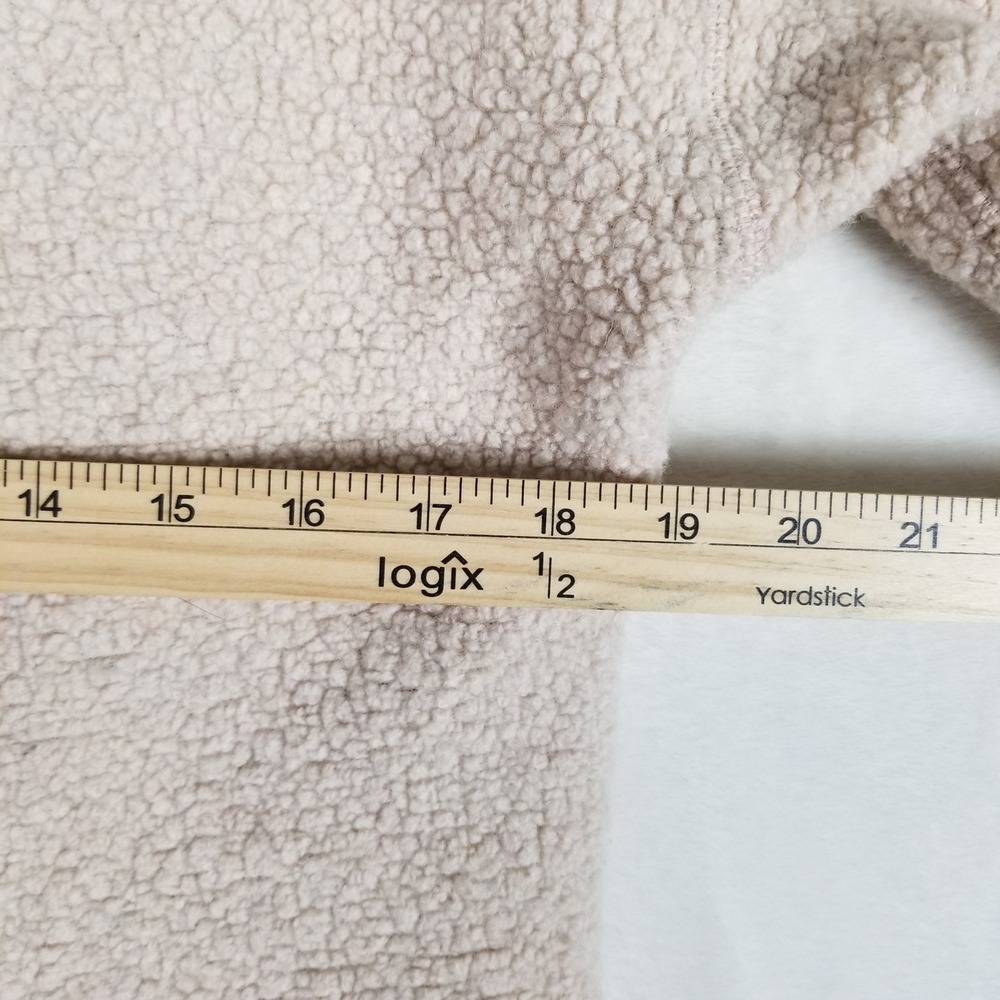 Lululemon Sherpa Fleece Wrap Women 4 Beige Shawl Collar Thumbhole Long Jacket - Picture 5 of 7